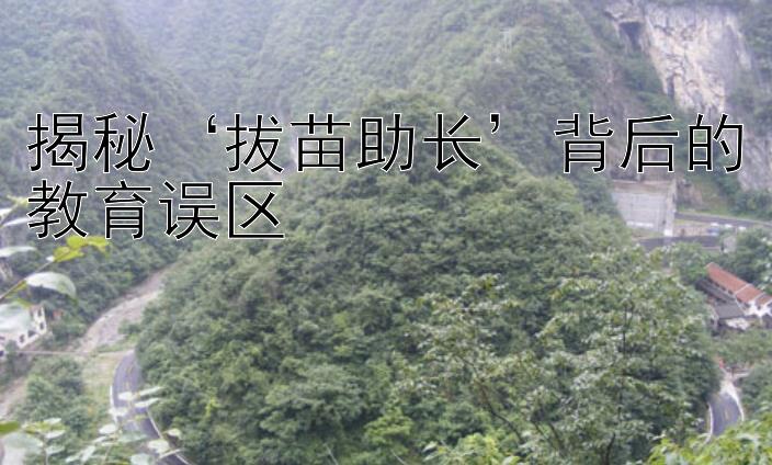 揭秘‘拔苗助长’背后的教育误区