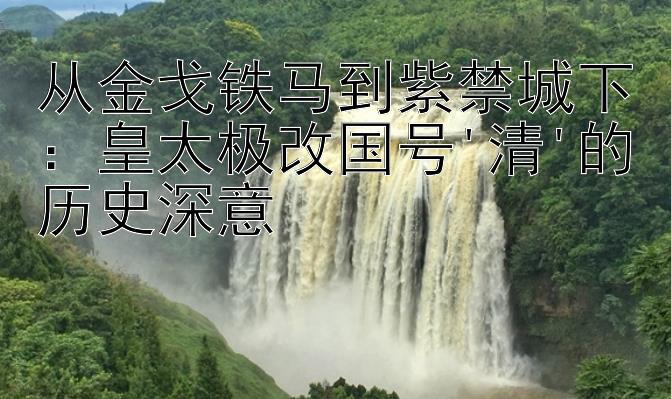 从金戈铁马到紫禁城下：皇太极改国号'清'的历史深意