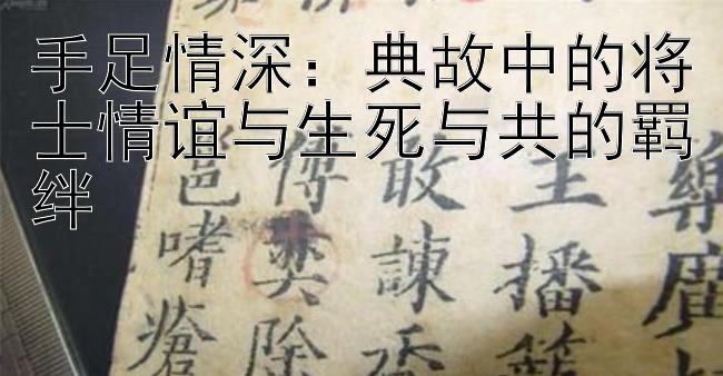 手足情深：典故中的将士情谊与生死与共的羁绊